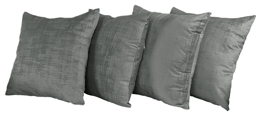 Serenta Textured Velvet Pillow Shell, Set of 4, Peat