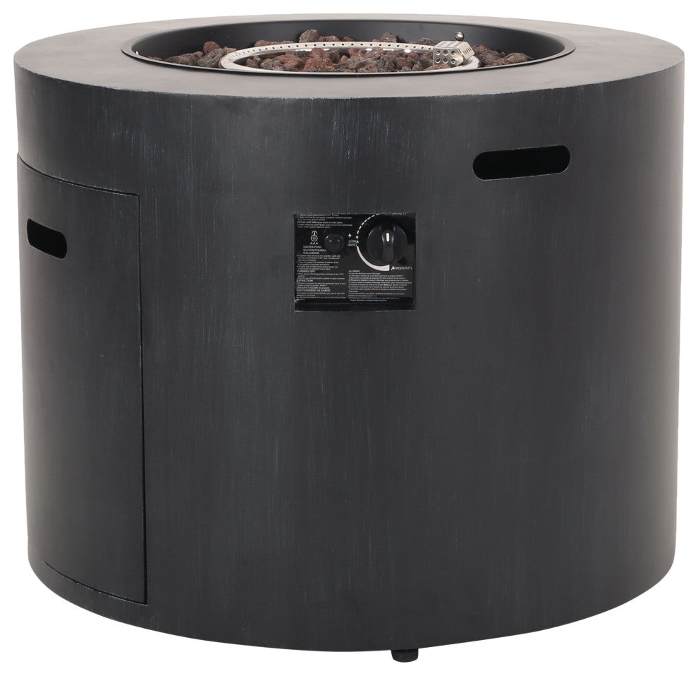 Jasmine Outdoor 40,000 BTU Circular Fire Pit, Brushed Black
