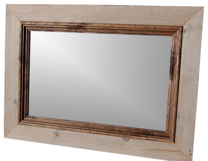 Rustic Mirror Cabin Mirror With Deep Alder Stepped Molding, 18x22