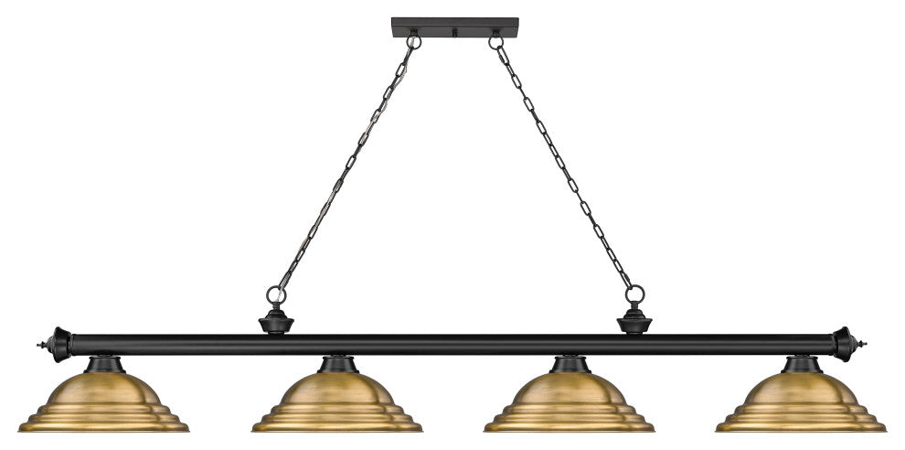 Zlite 2306-4MB-SRB 4-Light Billiard, Rubbed Brass