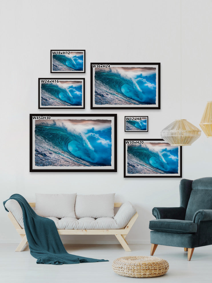 "The Perfect Wave" Framed Painting Print, 12x8