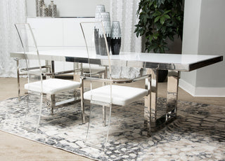 State St. Dining Arm Chair - Clear Acrylic/Off White