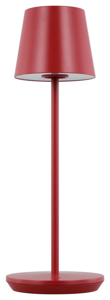 Mena 1-Light Modern Rechargeable Table Lamp, Dark Red