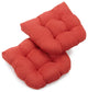 19" U-Shaped Micro Suede Tufted Dining Chair Cushion, Set of 2, Cardinal Red