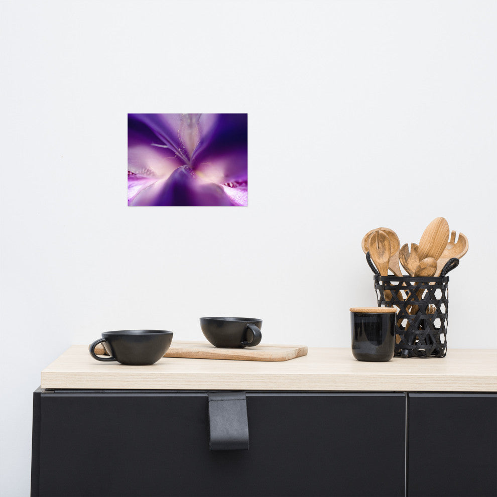 Iris Center Petals Nature Photography, Floral Unframed Wall Art Print, 8" X 10"