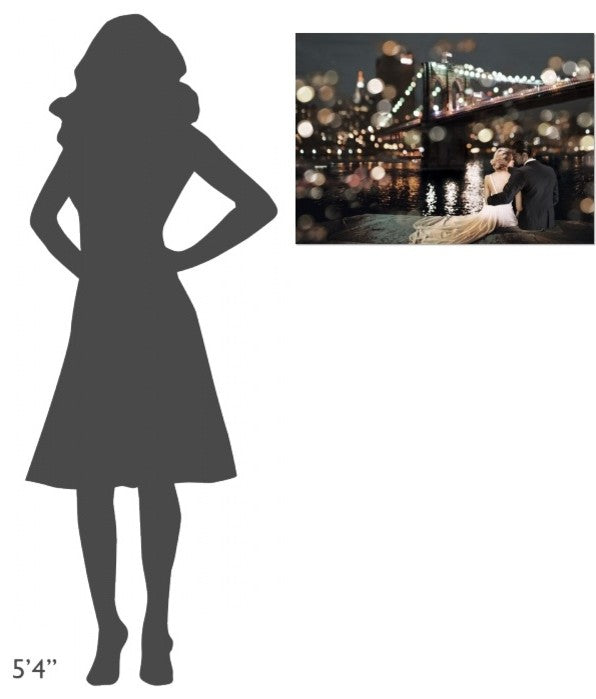 "Kissing in a NY Night" Stretched Canvas Giclee by Dianne Loumer, 30x21"