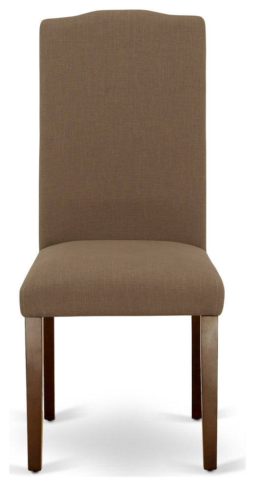 5Pc Rectangle 42/53.5" Dinette Table, 12 In Leaf, Four Parson Chair, Dark Coffee