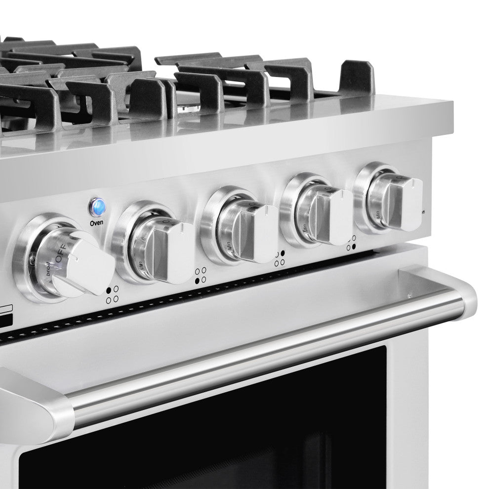 24" Slide-In Freestanding Gas Range With 4 Sealed Burners, Cast Iron Grates