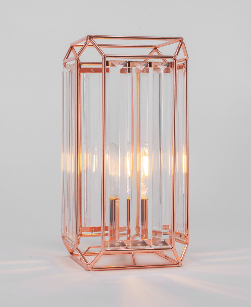 Genesis Accent Table Lamp Shown, Copper Finish With 3 Watt LED Bulb