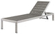 Lounge Chair Chaise, Aluminum, Metal, Silver Gray, Modern, Outdoor Patio