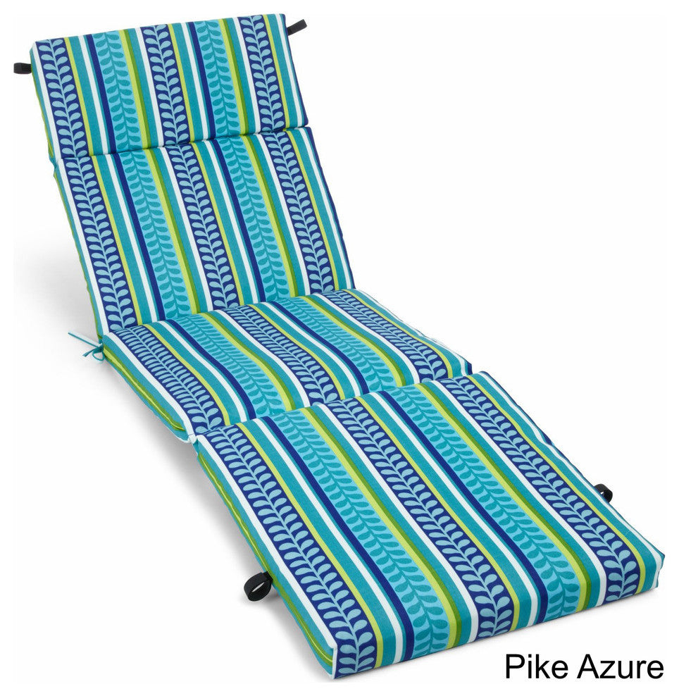 72" Outdoor Chaise Lounge Cushion, Pike Azure