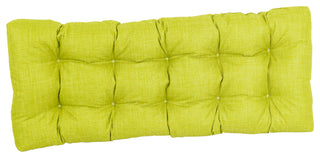 51"X19" Tufted Solid Outdoor Spun Polyester Loveseat Cushion, Lime