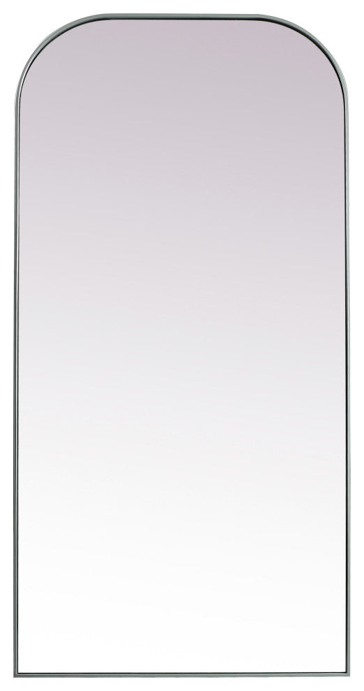 Metal Frame Arch Full Length Mirror 35X72 Inch, Silver