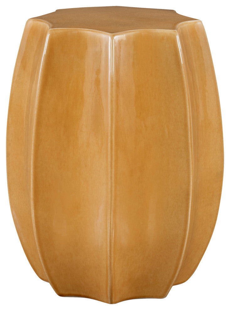 Uttermost Sunrise Amber Gloss Scalloped Garden stool