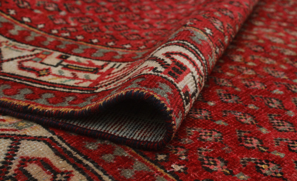 Semi Antique Mhina Red/Beige Runner, 3'5x10'0