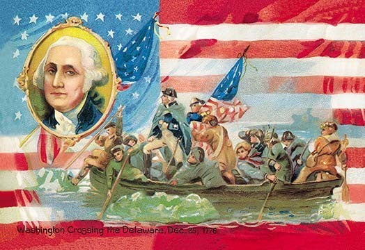 Washington Crossing the Delaware, with Portrait Inset - Fine Art Giclee Print