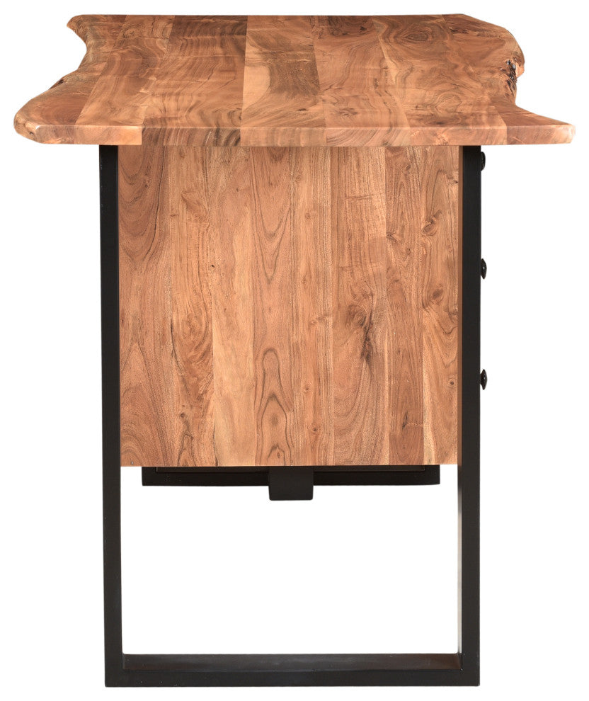 Stafford 54" Writing Desk with Storage, Brown