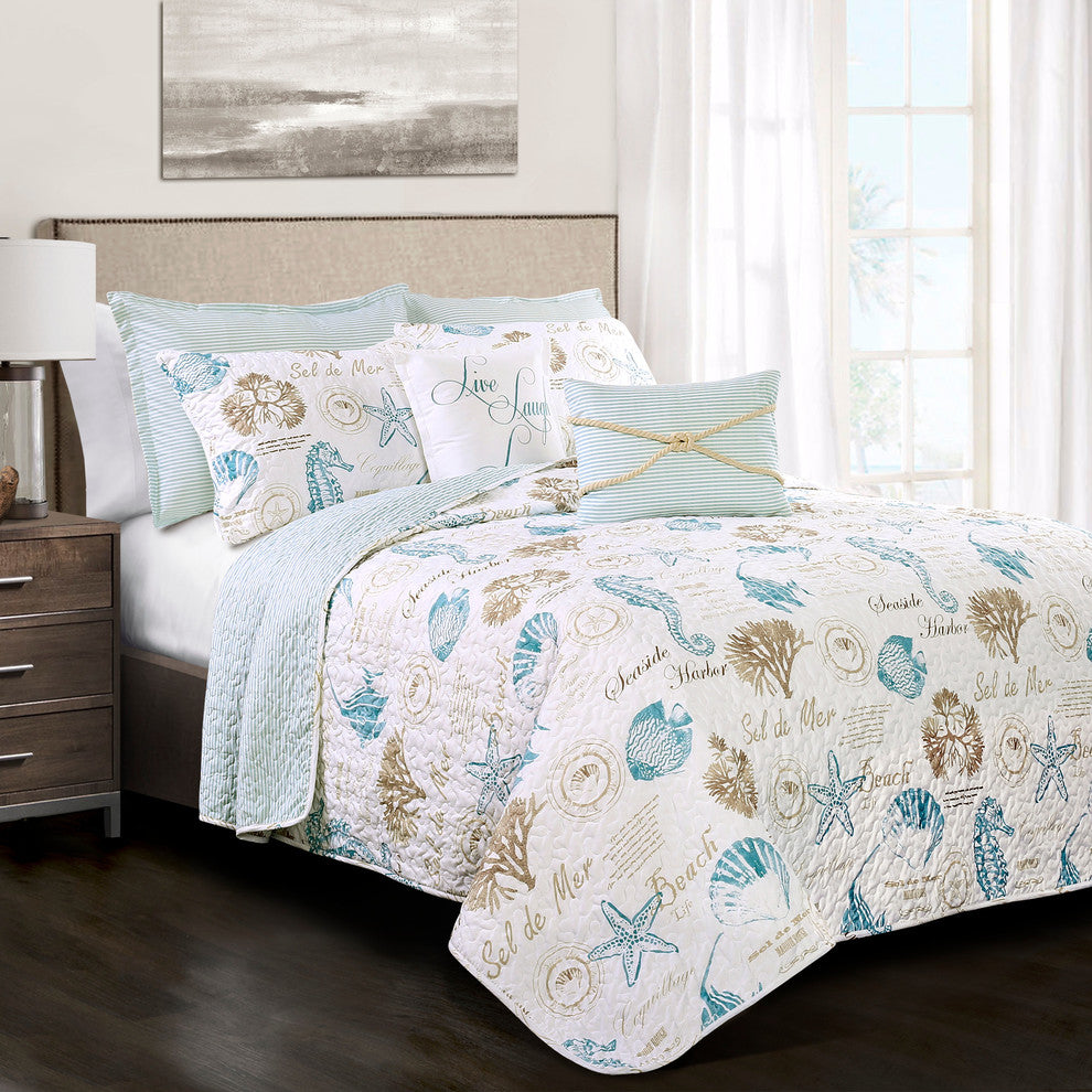 Harbor Life Quilt 7 Piece Set, Blue, King