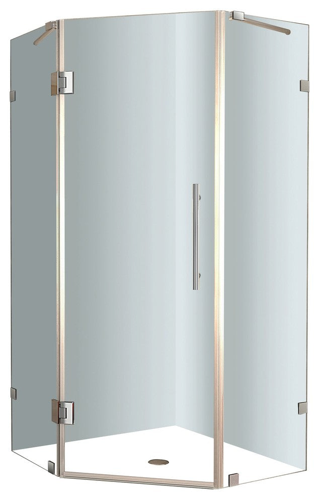 Neoscape 34"x34"x72" Completely Frameless Neo-Angle Shower Enclosure, Chrome