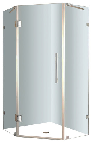 Neoscape 34"x34"x72" Completely Frameless Neo-Angle Shower Enclosure, Chrome