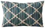 Plutus Blue Zig Zag Cut Diamond Luxury Throw Pillow, 20"x30"