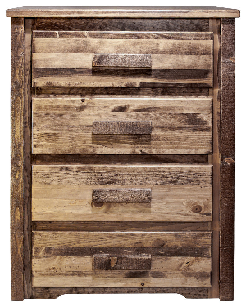 Homestead Collection 4-Drawer Chest, Stain and Clear Lacquer Finish