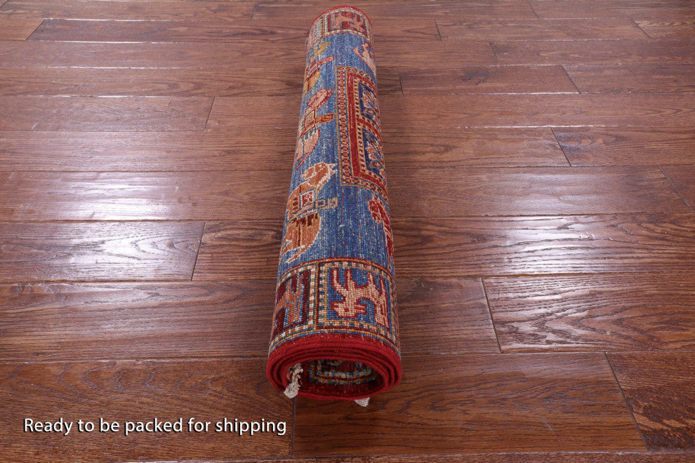 Hand Knotted Antiqued Pazyryk Historical Design Wool Rug 2' 9" X 4' 0" Q10705