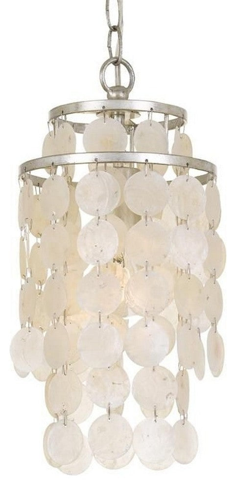 Crystorama Brielle 1-Light Mini Chandelier, Antique Silver