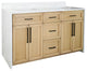 Palisade 60" Bathroom Vanity, Blonde, Engineered Marble, Double