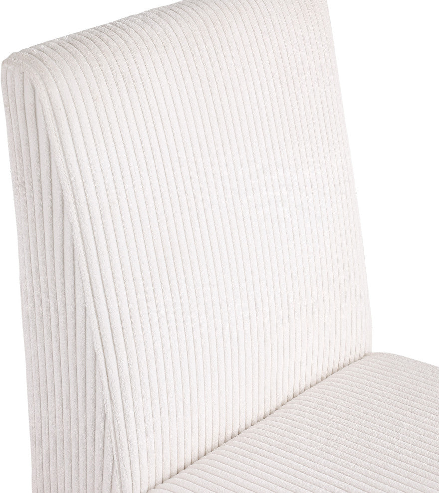 Benson Upholstered Dining Chair, Cream, Microsuede Corduroy