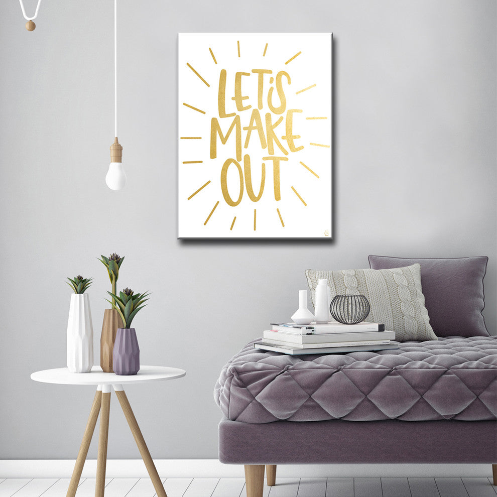 Ready2HangArt ''Lets Make Out'' by Ink Letter Love Canvas Art, 20"x16"