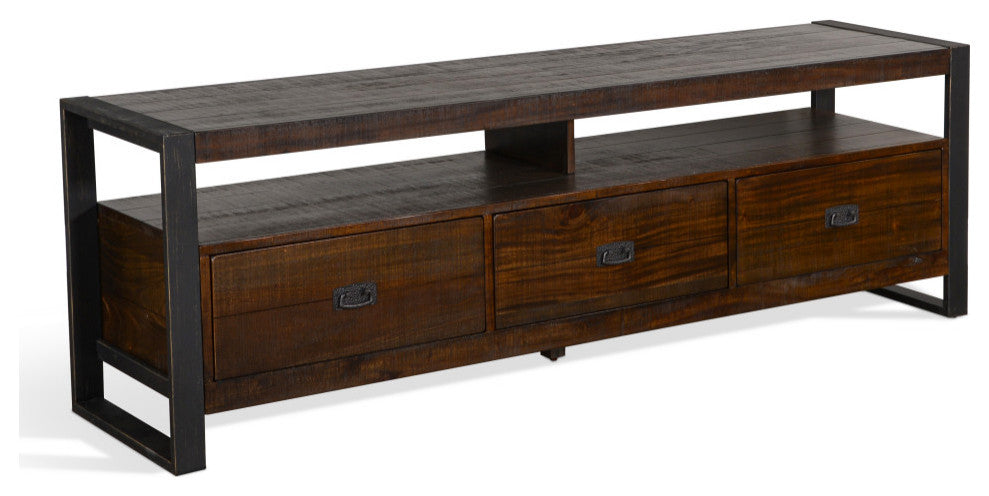 78" TV Stand Media Console Modern Rustic Industrial Cabinet