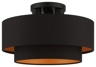 Sentosa 3-Light Black Large Semi-Flush