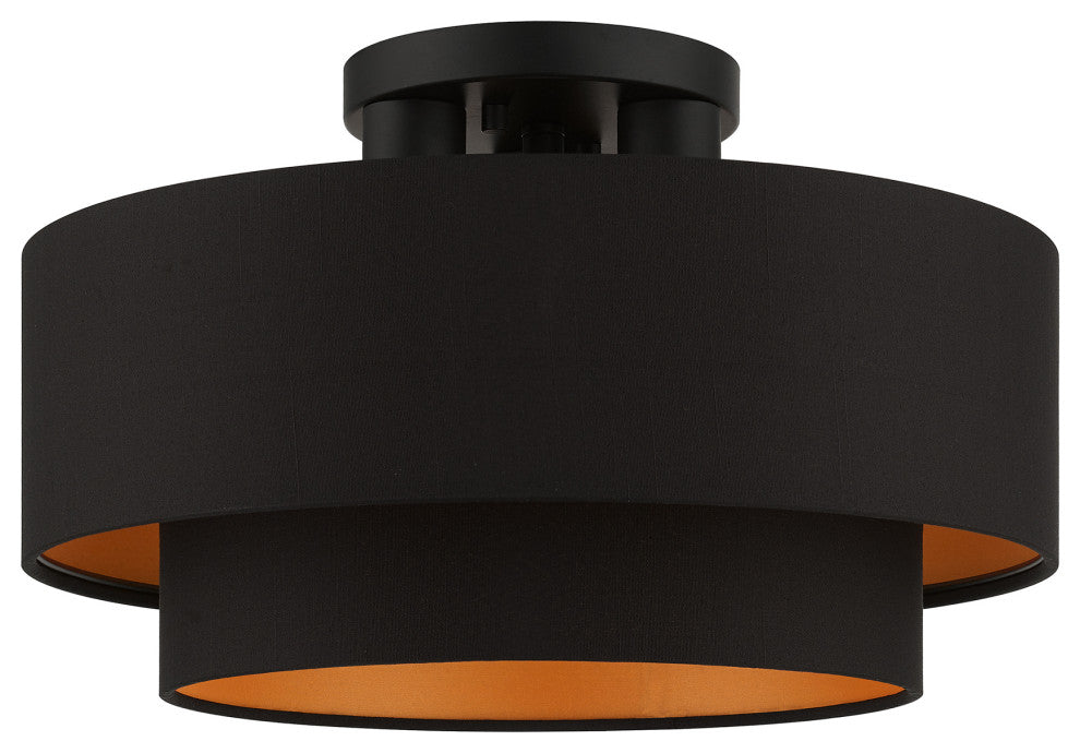Sentosa 3-Light Black Large Semi-Flush