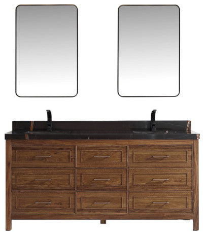WK2428-72-EW-B Vanity With Mirror, Sconce and Faucet Included