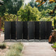 4 ft. Short Woven Fiber Outdoor All Weather Room Divider 8 Panel Black