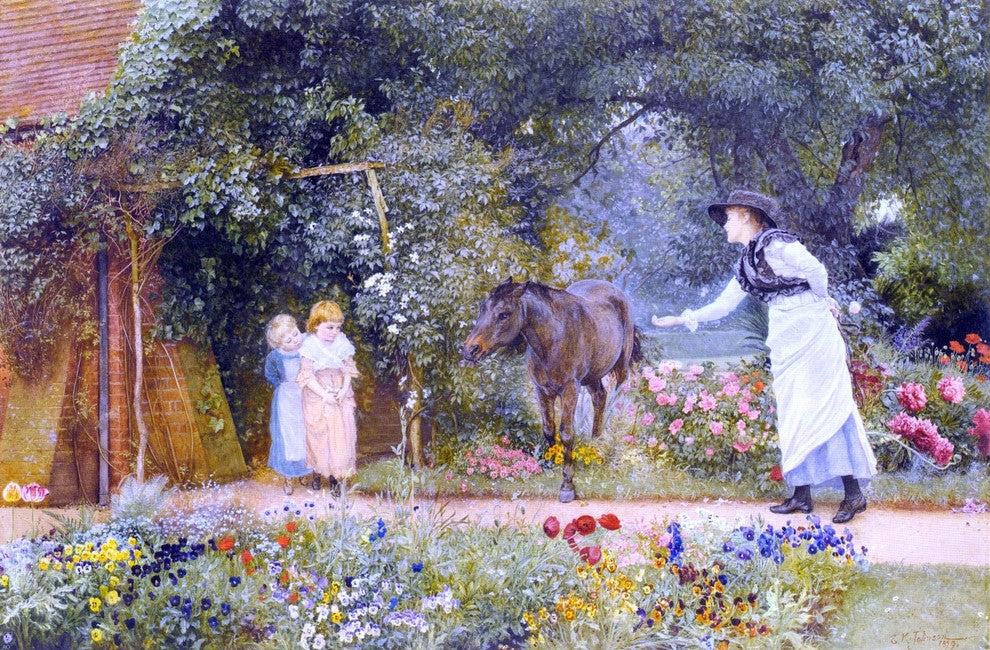 Edward Killingworth Johnson Catching the Pony, 18"x27" Wall Decal