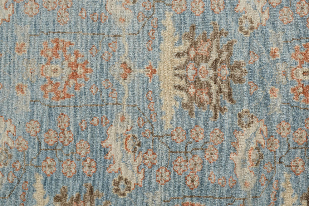 Weave & Wander Bennet Blue/Brown 5'6"x8'6" Hand Knotted Area Rug
