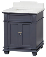 Elizabeth 30" Bathroom Vanity, Base: Marine Gray, Top: Quartz