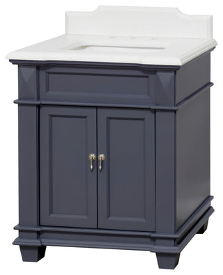 Elizabeth 30" Bathroom Vanity, Base: Marine Gray, Top: Quartz