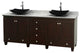 Acclaim Espresso Double Vanity, 80", Arista Black Granite, White Carrera Marble