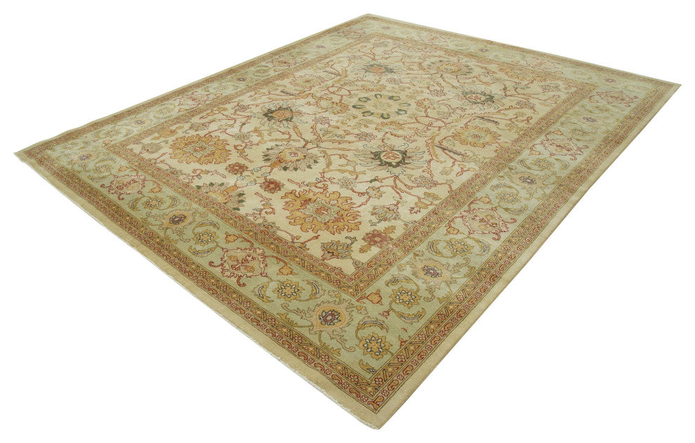 Rug N Carpet - Handwoven Oriental 8' 2" x 9' 10" Wool Oushak Area Rug