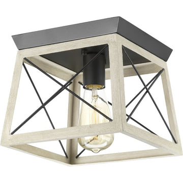 Progress Lighting Briarwood 1-Light Flush Mount, Graphite