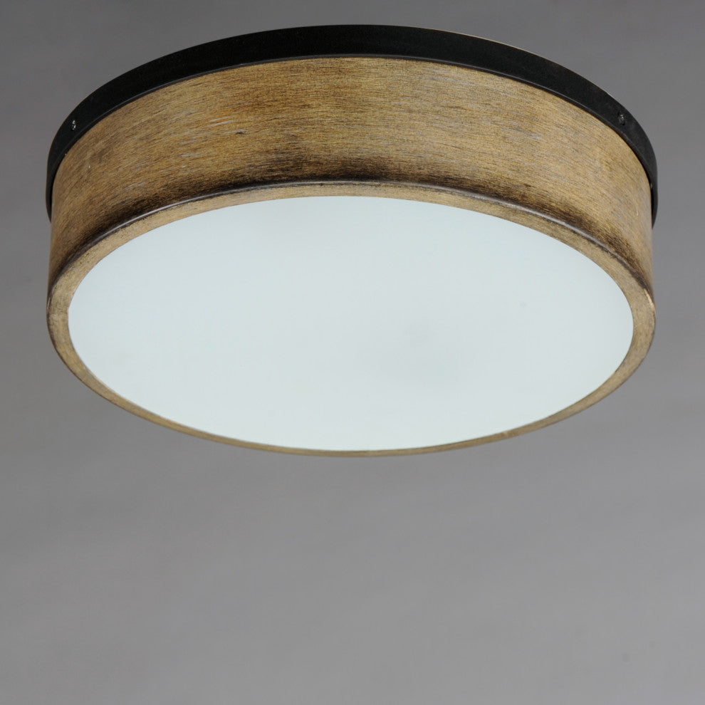 Maxim Lighting Franklin 2-Light Flush Mount, Driftwood/Black, 14440DWBK