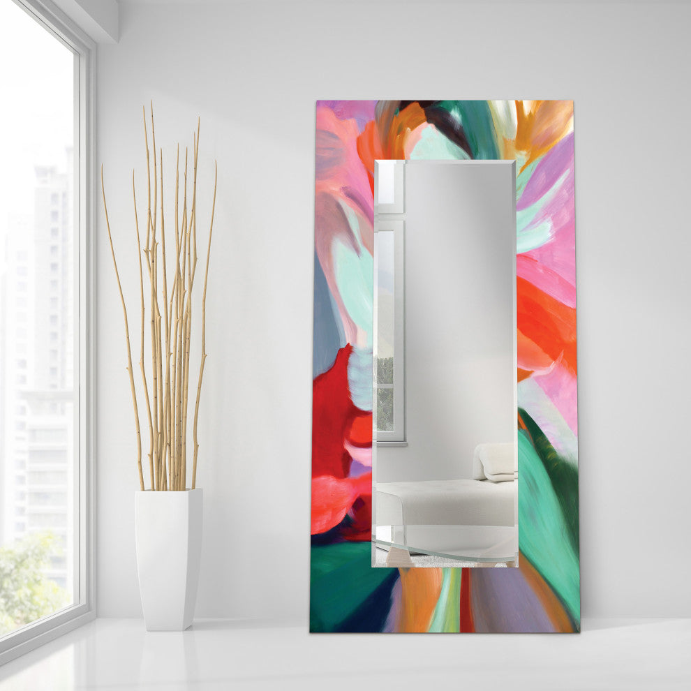 "Integrity of Chaos" Rectangular Beveled Mirror on Printed Tempered Art Glass