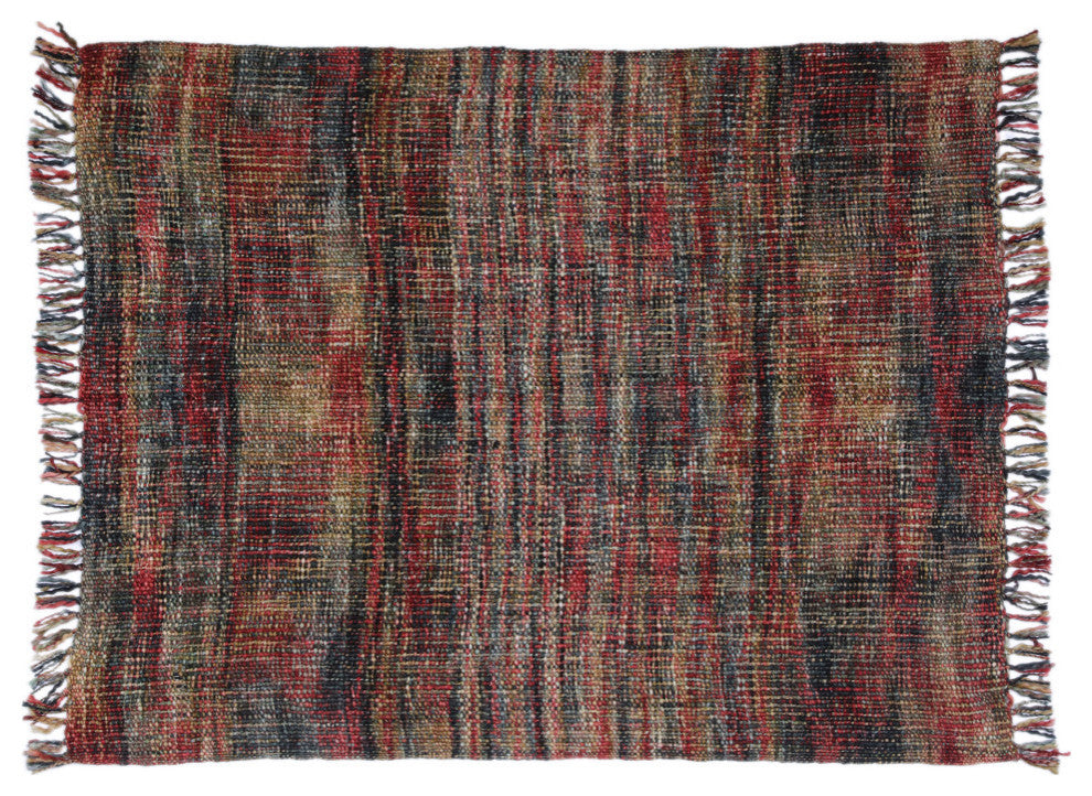 Bridger Boho Handcrafted Fabric Throw Blanket, Dark Multicolor