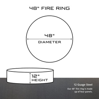48" Solid 4 Piece Fire Ring