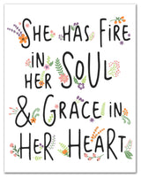 Fire in Her Soul 11x14 Canvas Wall Art