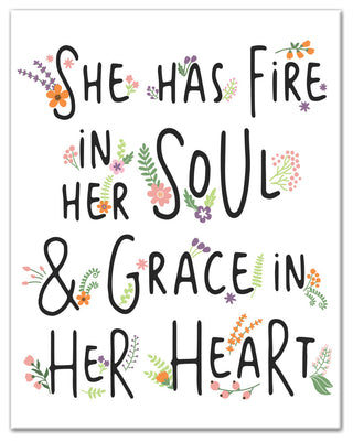 Fire in Her Soul 11x14 Canvas Wall Art