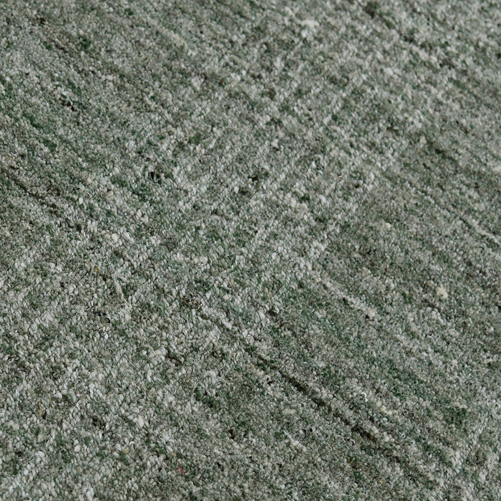 Bence Transitional Hand-Woven Wool Blend Area Rug, Green, 10'x14'